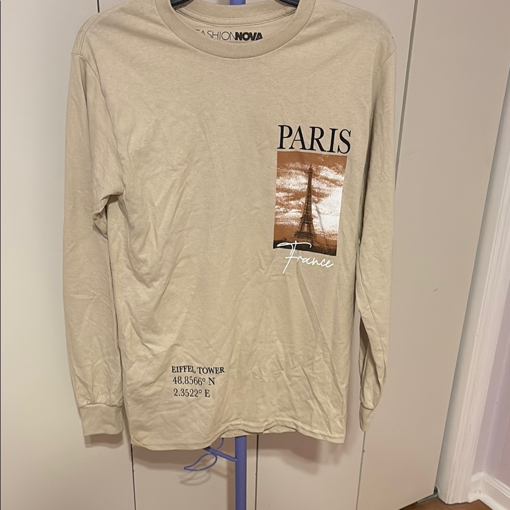 Fashion Nova Paris Graphic Long Sleeve Shirt